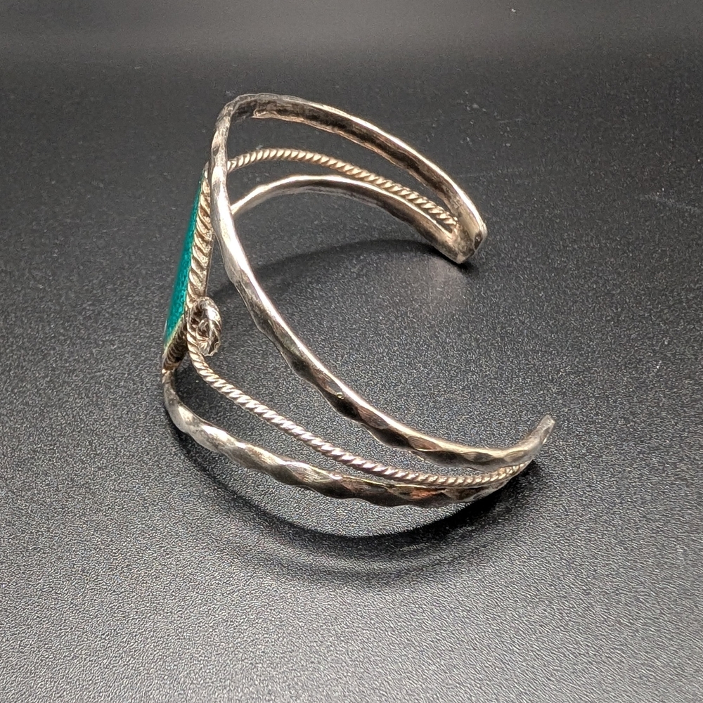 Silver Turquoise Cuff Bracelet - image 4